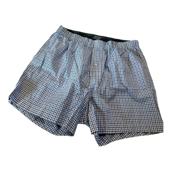 J.Crew Blue mini-tattersall Patterned Cotton Boxers NEW BT865 Size M and L - Picture 2 of 8